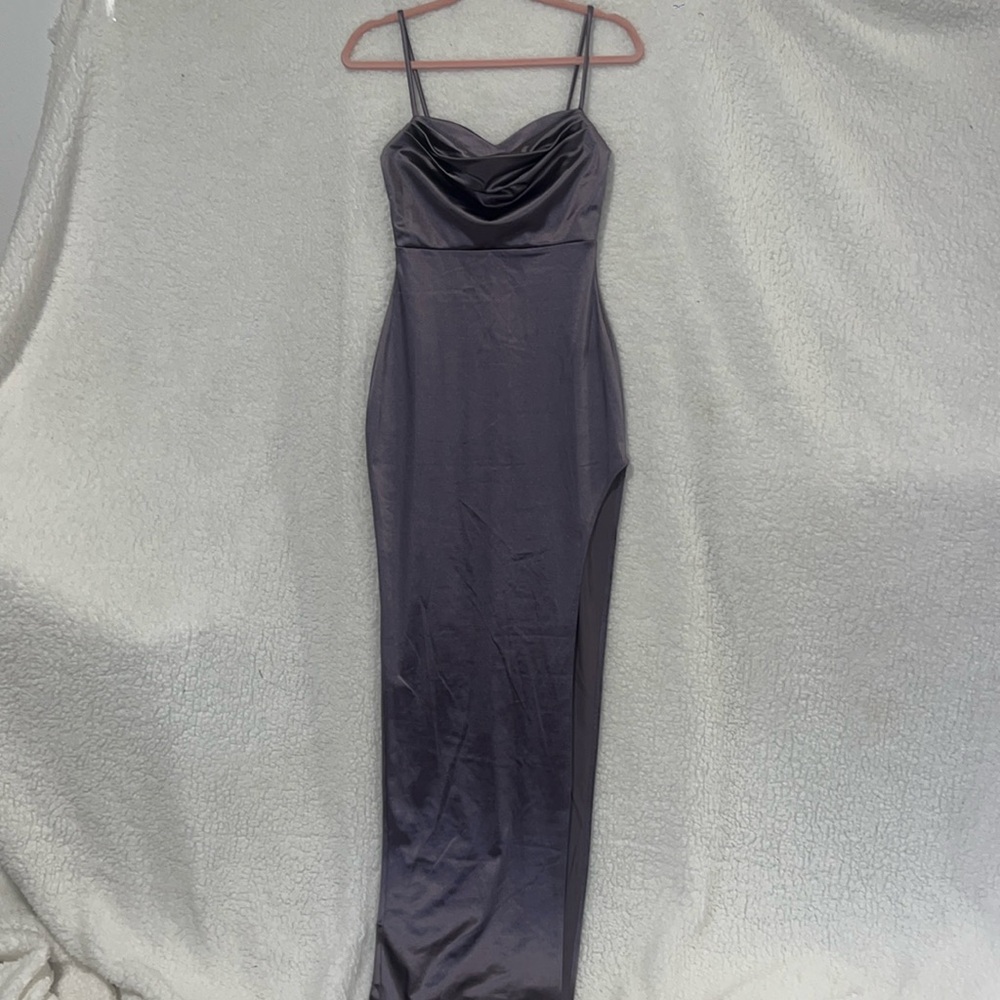 Dusty purple satin dress